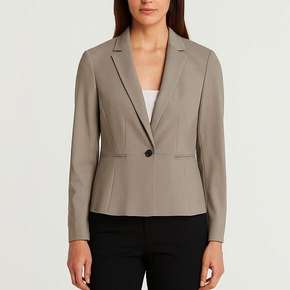 Ann Taylor Gray Blazer Jacket Formal Women's Suit Jacket Size 0 - Picture 1 of 8